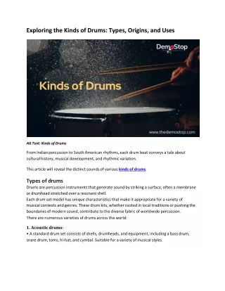 exploring the kinds of drums types origins