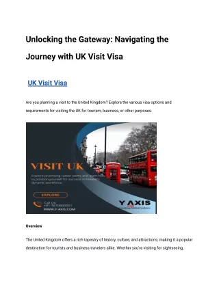 Unlocking the Gateway_ Navigating the Journey with UK Visit Visa