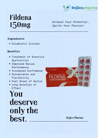 Use of Fildena 150mg Sildenafil Citrate Tablet