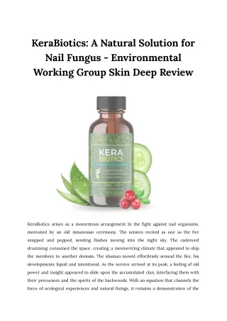 KeraBiotics_ A Natural Solution for Nail Fungus - Environmental Working Group Skin Deep Review