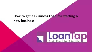 how to get a business loan for starting a new business