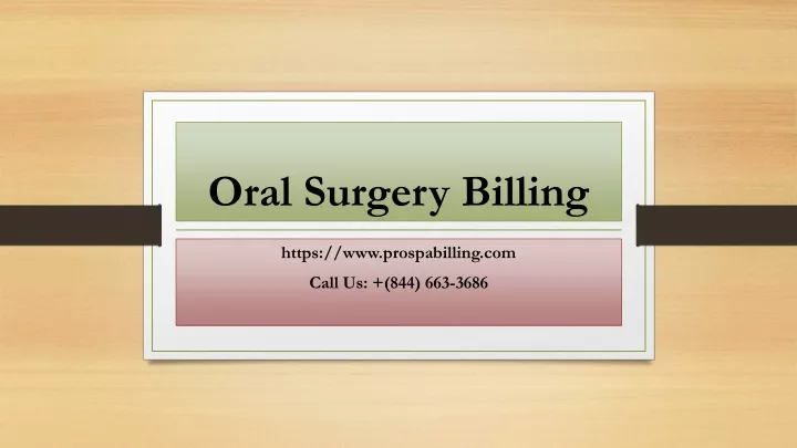 oral surgery billing