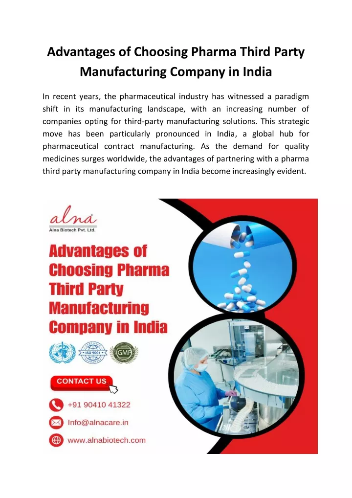 advantages of choosing pharma third party