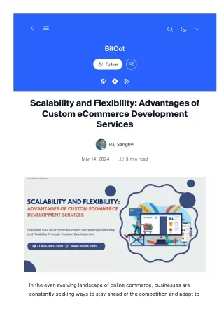 Scalability and Flexibility Advantages of Custom eCommerce Development Services
