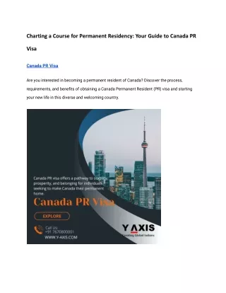 Charting a Course for Permanent Residency_ Your Guide to Canada PR Visa