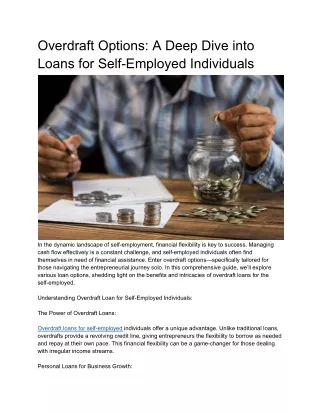 Overdraft loan for self-employed