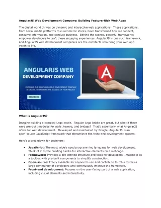 AngularJS Web Development Company Building Feature-Rich Web Apps