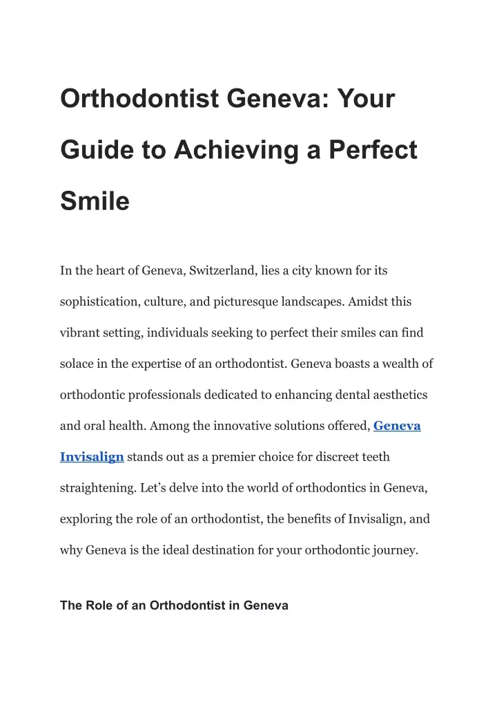 orthodontist geneva your