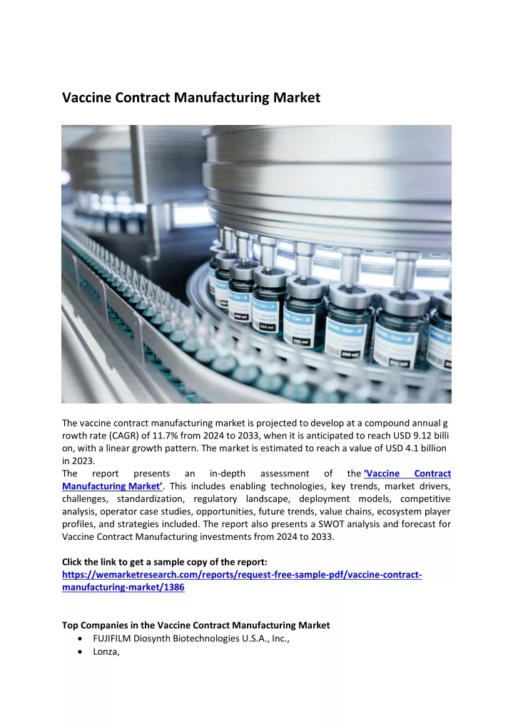 vaccine contract manufacturing market