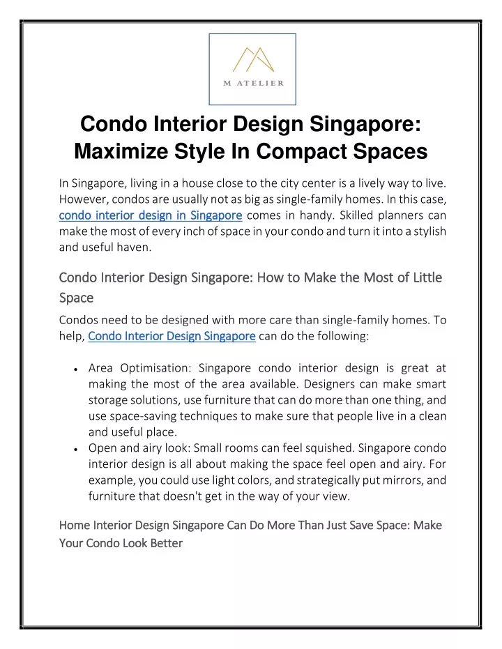 condo interior design singapore maximize style
