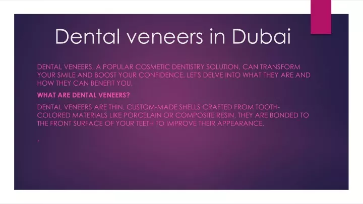 dental veneers in dubai