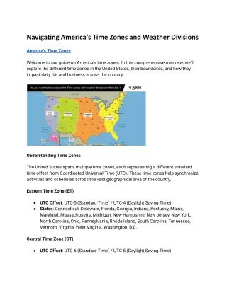 Navigating America's Time Zones and Weather Divisions
