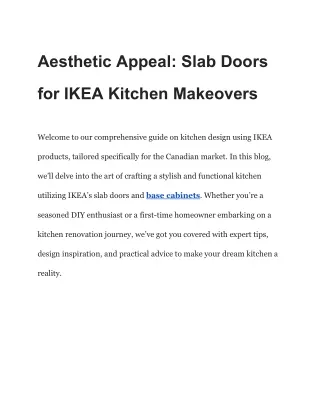 Modernizing Your Kitchen: Slab Doors from IKEA Canada