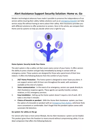 Alert Assistance Support Security Solution Home vs. Go