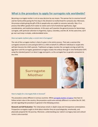 What is the procedure to apply for surrogate role worldwide (2)
