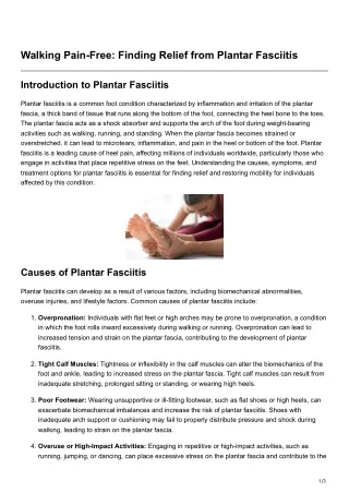 Walking Pain-Free Finding Relief from Plantar Fasciitis