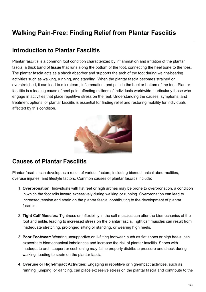 walking pain free finding relief from plantar