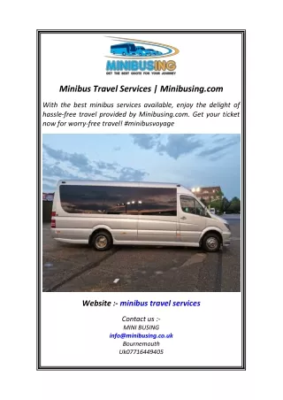 Minibus Travel Services  Minibusing.com