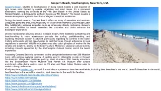 Discover Cooper's Beach in Southampton, New York | Parking, Camping, Fishing