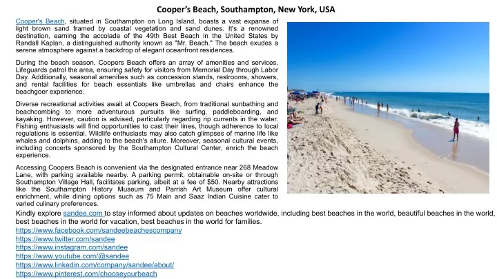 cooper s beach southampton new york usa