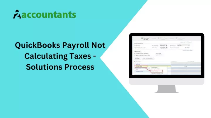 quickbooks payroll not calculating taxes