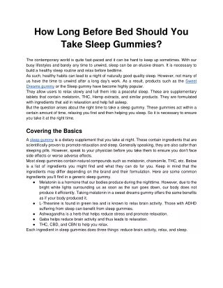 How Long Before Bed Should You Take Sleep Gummies