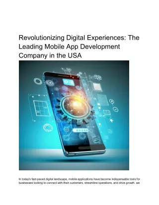 Revolutionizing Digital Experiences_ The Leading Mobile App Development Company in the USA (1)