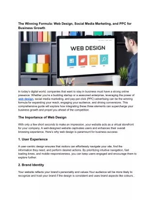 The Winning Formula_ Web Design, Social Media Marketing, and PPC for Business Growth