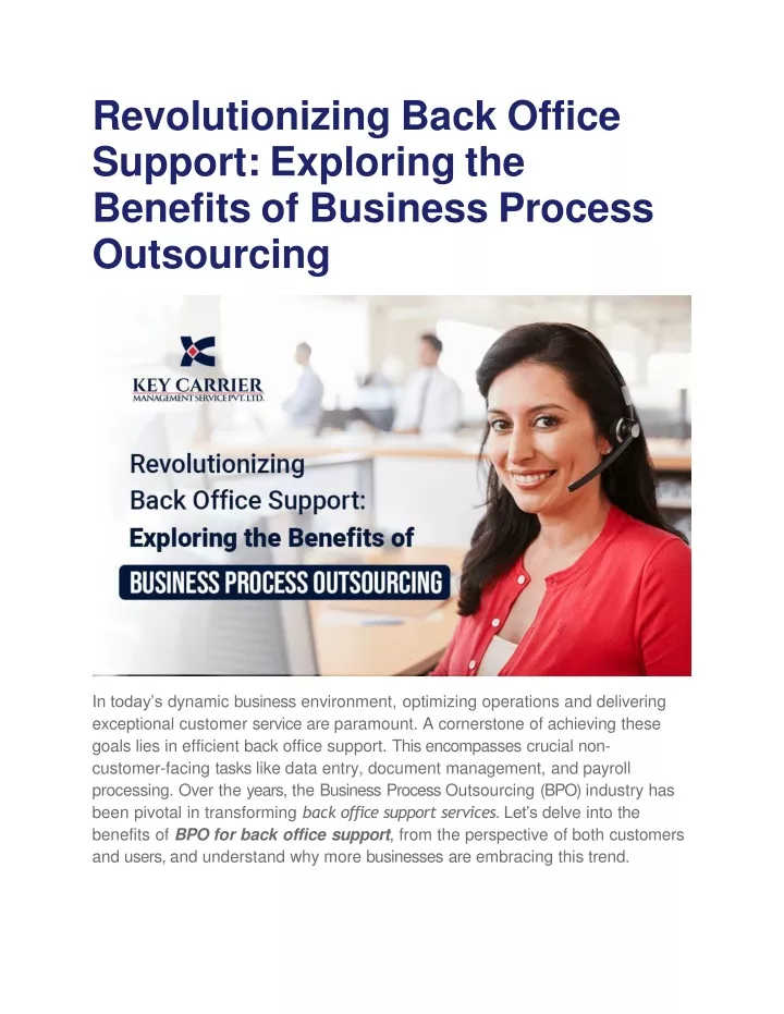 revolutionizing back office support exploring the benefits of business process outsourcing