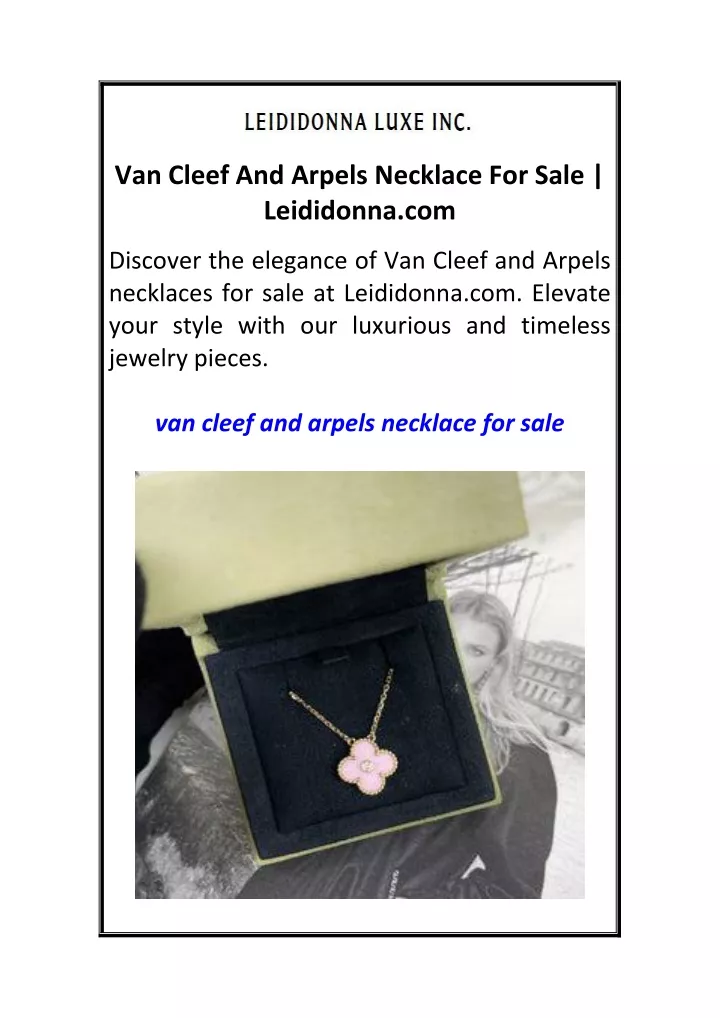 van cleef and arpels necklace for sale leididonna
