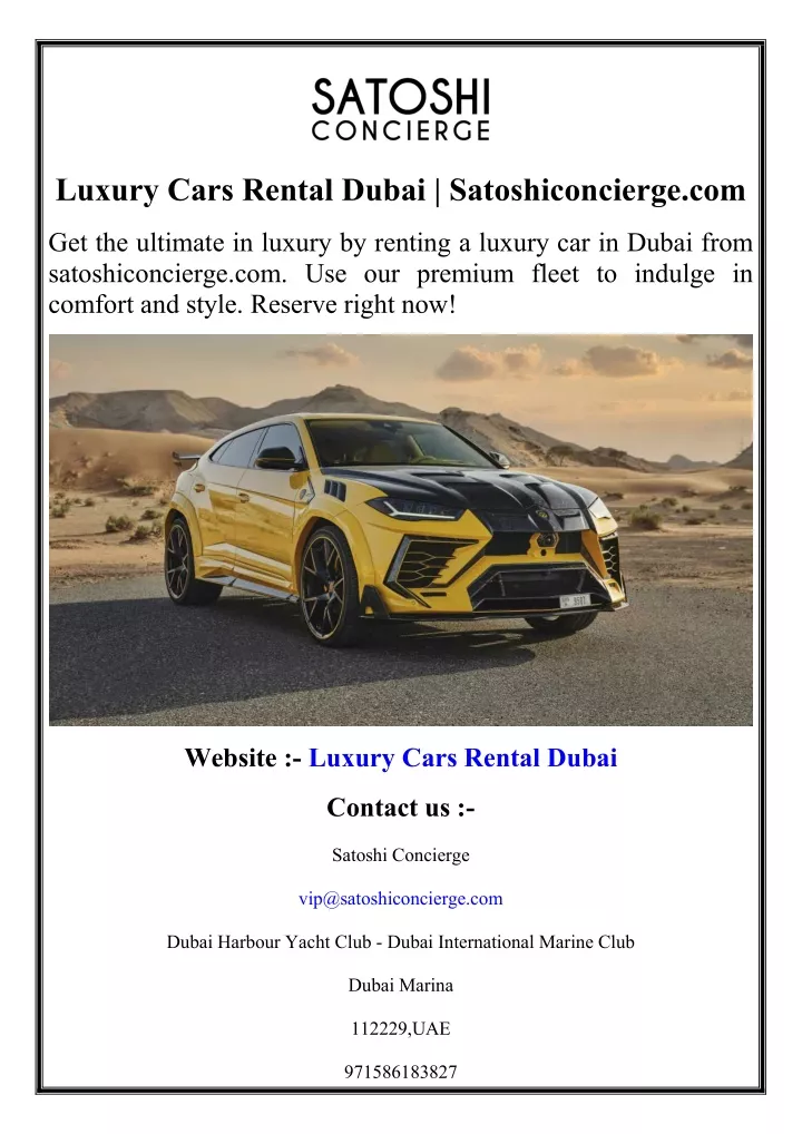 luxury cars rental dubai satoshiconcierge com