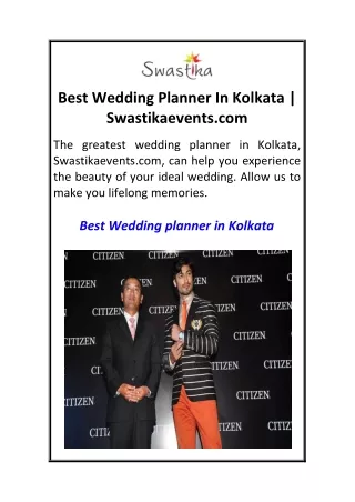 Best Wedding Planner In Kolkata Swastikaevents.com