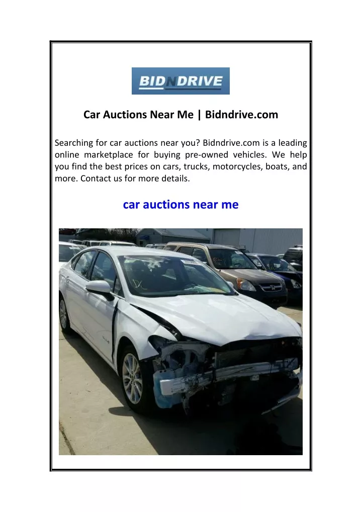 car auctions near me bidndrive com