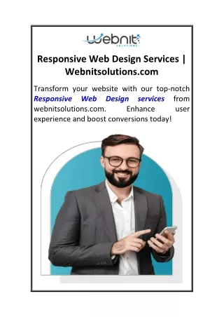 Responsive Web Design Services  Webnitsolutions.com
