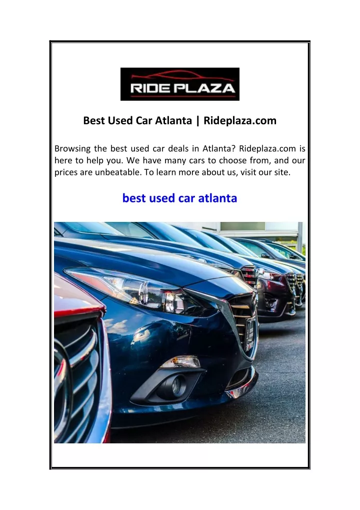 best used car atlanta rideplaza com