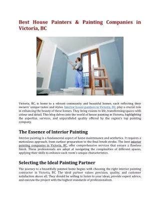 Best House Painters & Painting Companies in Victoria, BC
