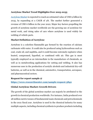 acetylene market trend highlights over 2023 2035