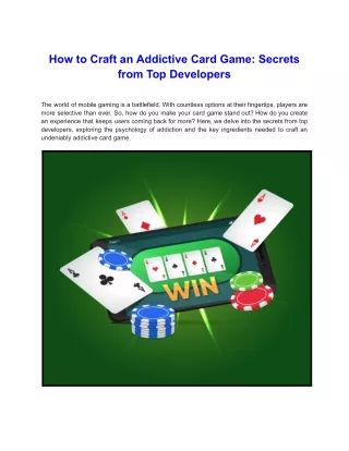 How to Craft an Addictive Card Game: Secrets from Top Developers