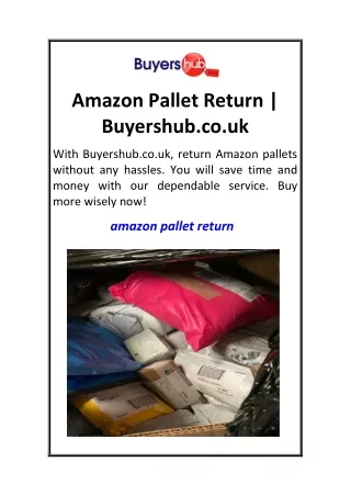 Amazon Pallet Return  Buyershub.co.uk