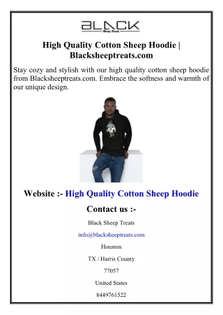 High Quality Cotton Sheep Hoodie  Blacksheeptreats.com