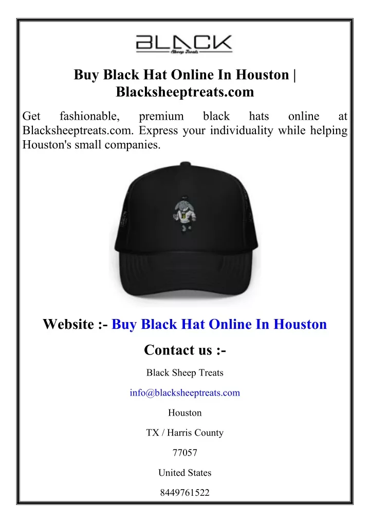 buy black hat online in houston blacksheeptreats