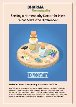 Seeking a Homeopathy Doctor for Piles_ What Makes the Difference