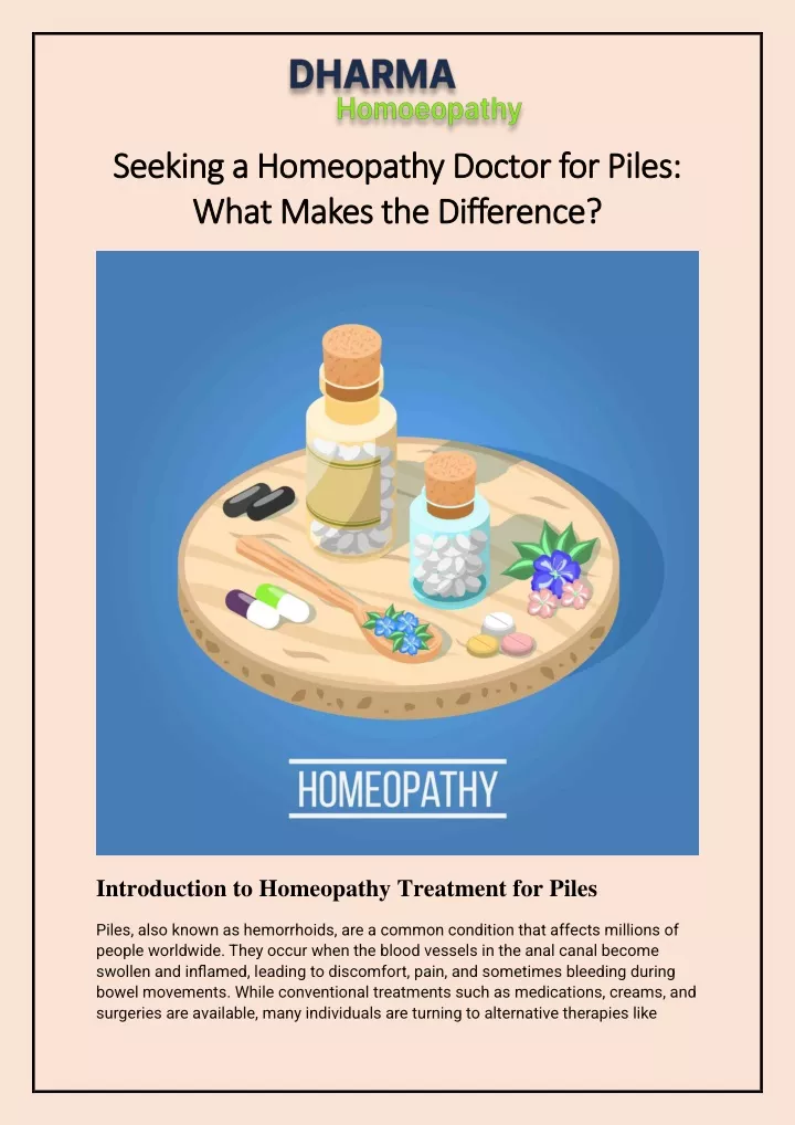 seeking a homeopathy doctor for piles seeking