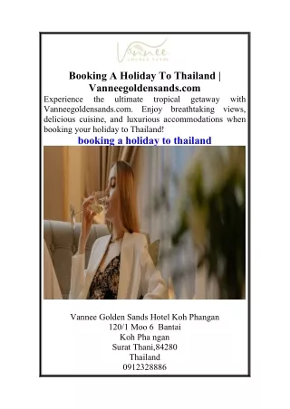 Booking A Holiday To Thailand Vanneegoldensands.com