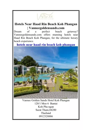 Hotels Near Haad Rin Beach Koh Phangan  Vanneegoldensands.com