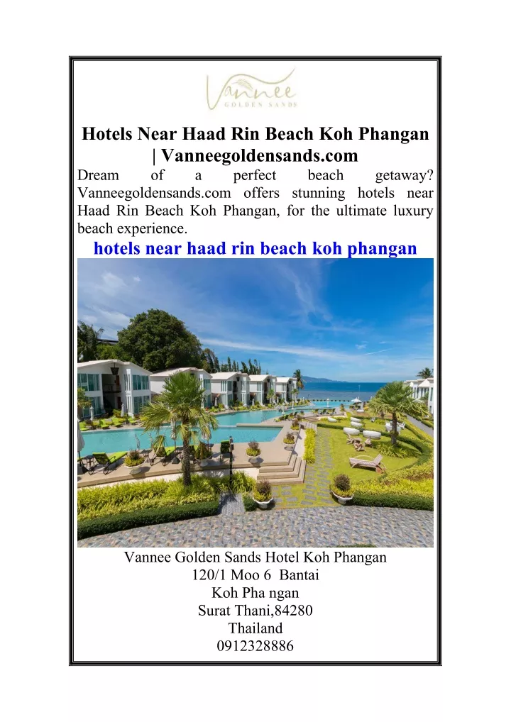hotels near haad rin beach koh phangan