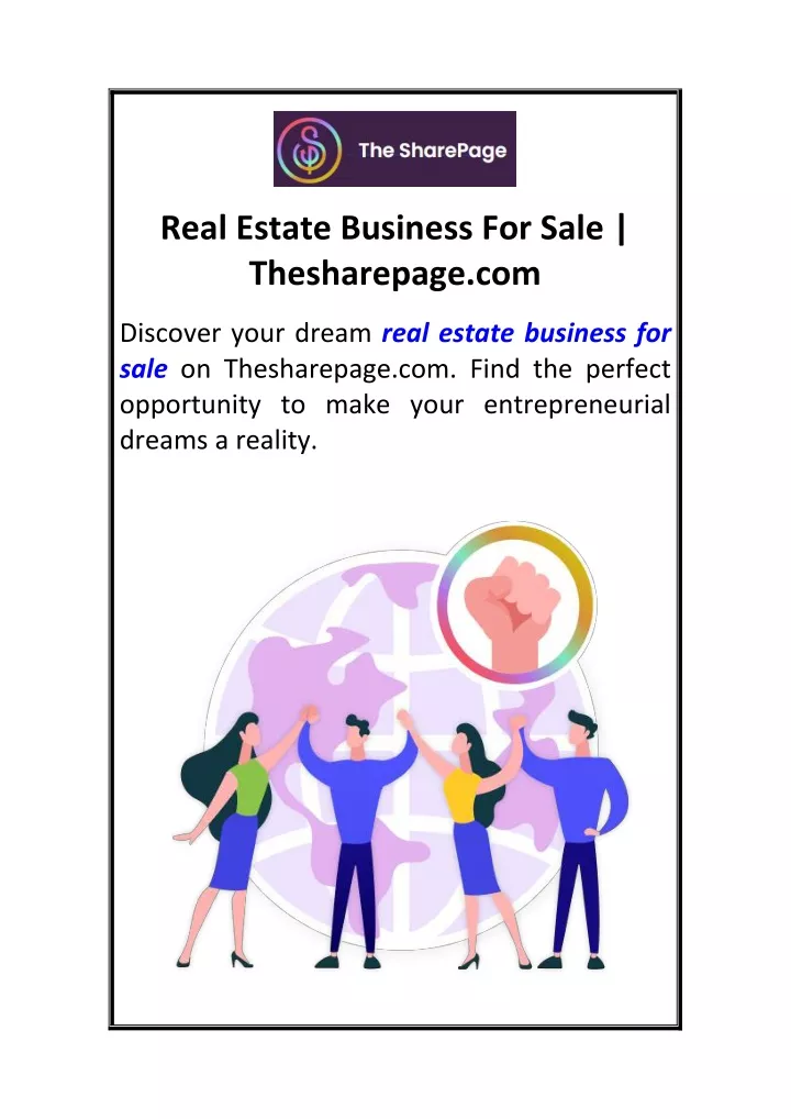 real estate business for sale thesharepage com