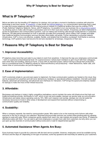 Why IP Telephony Is Best for Startups?