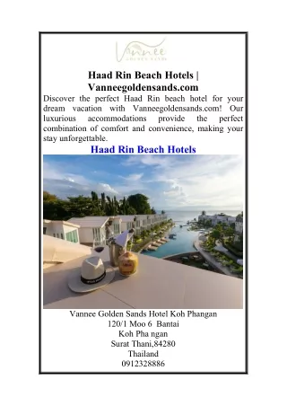 Haad Rin Beach Hotels  Vanneegoldensands.com