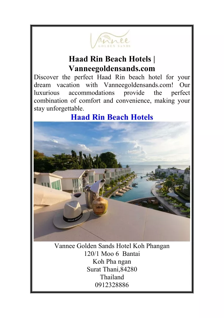 haad rin beach hotels vanneegoldensands